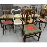 A quantity of various 19th century chairs