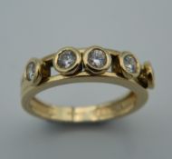 A 14 ct gold ring. Ring size O (4.