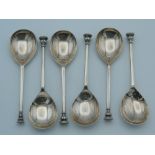 A set of six seal top spoons. Each 12.