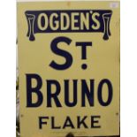 An Ogden's St. Bruno Flake enamel advertising sign. 45.5 x 61 cm.
