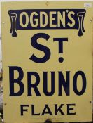 An Ogden's St. Bruno Flake enamel advertising sign. 45.5 x 61 cm.