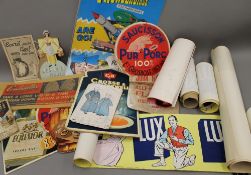 A collection of advertising ephemera and showcards.