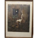 Female Study, limited edition lithograph, numbered 30/100, framed. 60 cm wide overall.