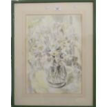 MARY SHORT, Still Life of Flower in a Jug, pencil and watercolour, framed and glazed. 34 cm wide.