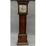 An 18th century oak eight-day longcase clock, the dial inscribed ''Rich Jones Ruthen''. 182 cm high.