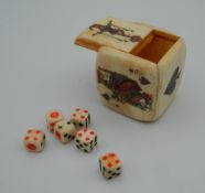 A bone dice box. 3.5 cm wide.