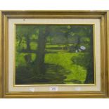 FREDERICK DEAN, Hyde Park, oil, framed. 38.5 cm wide.