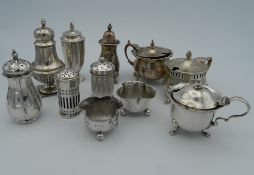 A quantity of various silver cruets. (13.