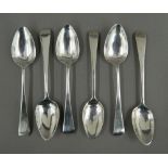 A set of six Old English pattern tea/coffee spoons by John Lias of London (1804-1809)