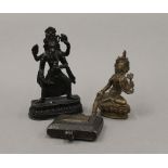 A 19th century Indian bronze figure of Ganesh (13.