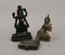 A 19th century Indian bronze figure of Ganesh (13.