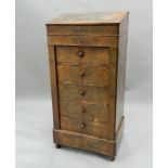 A 19th century mahogany Wellington chest, with desktop. 52.5 cm wide, 109 cm high.