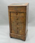 A 19th century mahogany Wellington chest, with desktop. 52.5 cm wide, 109 cm high.