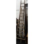 Two vintage ladders. The smallest 224 cm high.