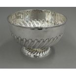 A Victorian silver rose bowl, hallmarked London 1896,