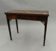 A 19th century mahogany folding tea table. 90 cm wide.