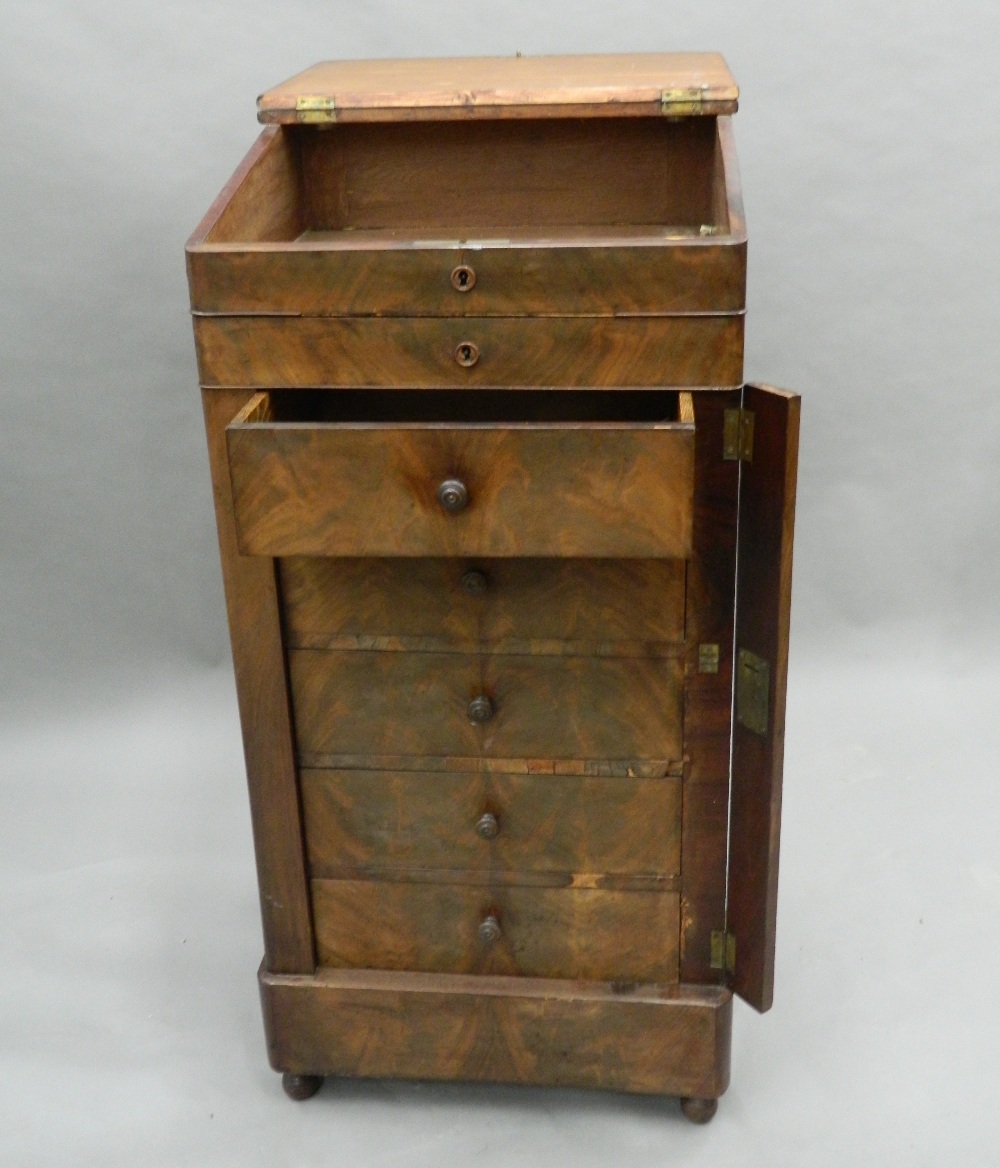 A 19th century mahogany Wellington chest, with desktop. 52.5 cm wide, 109 cm high. - Image 3 of 5