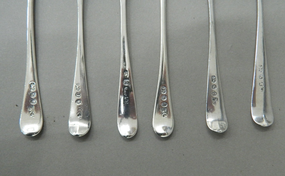 Six Old English pattern tea/coffee spoons by George Gray of London (1785-1795) - Image 2 of 2