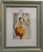 PIERRE LAURENT BRENOT, Devil, limited edition lithograph, 1955, framed and glazed. 11.5 cm wide.