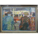 HERBERT KNIGHTS (20th/21st century) British, Rink 1, acrylic on board, framed. 93 cm wide.