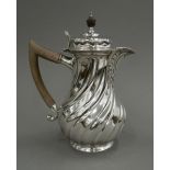 A Victorian silver coffee pot, hallmarked London 1891,