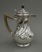 A Victorian silver coffee pot, hallmarked London 1891,