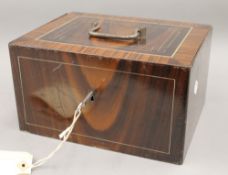 A vintage toleware deed box