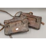 Two military leather bags,