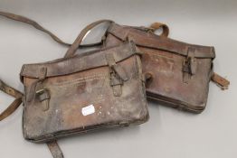 Two military leather bags,