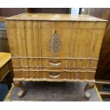 A small Eastern carved hardwood sewing box. 43.5 cm wide.