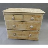 A Victorian pine chest of drawers. 88 cm wide.