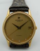 A Raymond Weil 2812 18 ct gold plated water resistant gentleman's wristwatch.