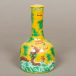 A Chinese porcelain vase, of mallet form,