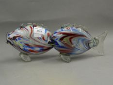 Two Murano glass fish. Each 22 cm long.