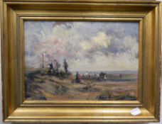 ROBERT HARRISON, Old Hunstanton, oil on board, signed and dated '68, framed. 28 cm wide.