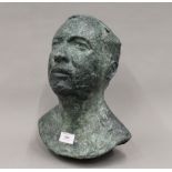 A patinated bronze male bust, sculpted by The Right Reverend David Henry Bartleet,