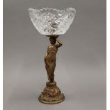 A gilt bronze centrepiece, the stem formed as a lady. 31 cm high.