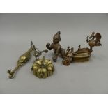 An Antique Indian bronze of a crawling Krishna (12 cm high) with ball in hand,