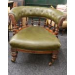 A Victorian mahogany tub armchair. 72 cm wide.