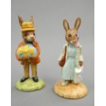 Two Royal Doulton Bunnykins figures. The largest 12.5 cm high.
