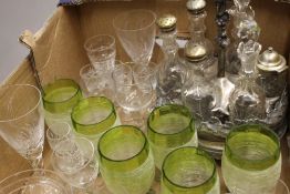 A large collection of glassware,