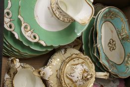 A quantity of 19th century English decorative porcelain, including Derby.