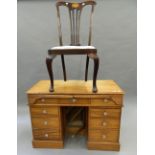 A dressing table and an Edwardian chair. The dressing table 106.5 cm wide.