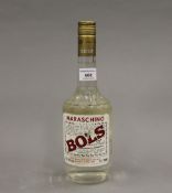 A single bottle of 1980s Bols Maraschino liqueur