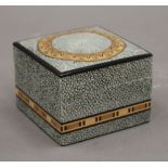 A shagreen box. 7.5 cm wide.