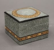 A shagreen box. 7.5 cm wide.