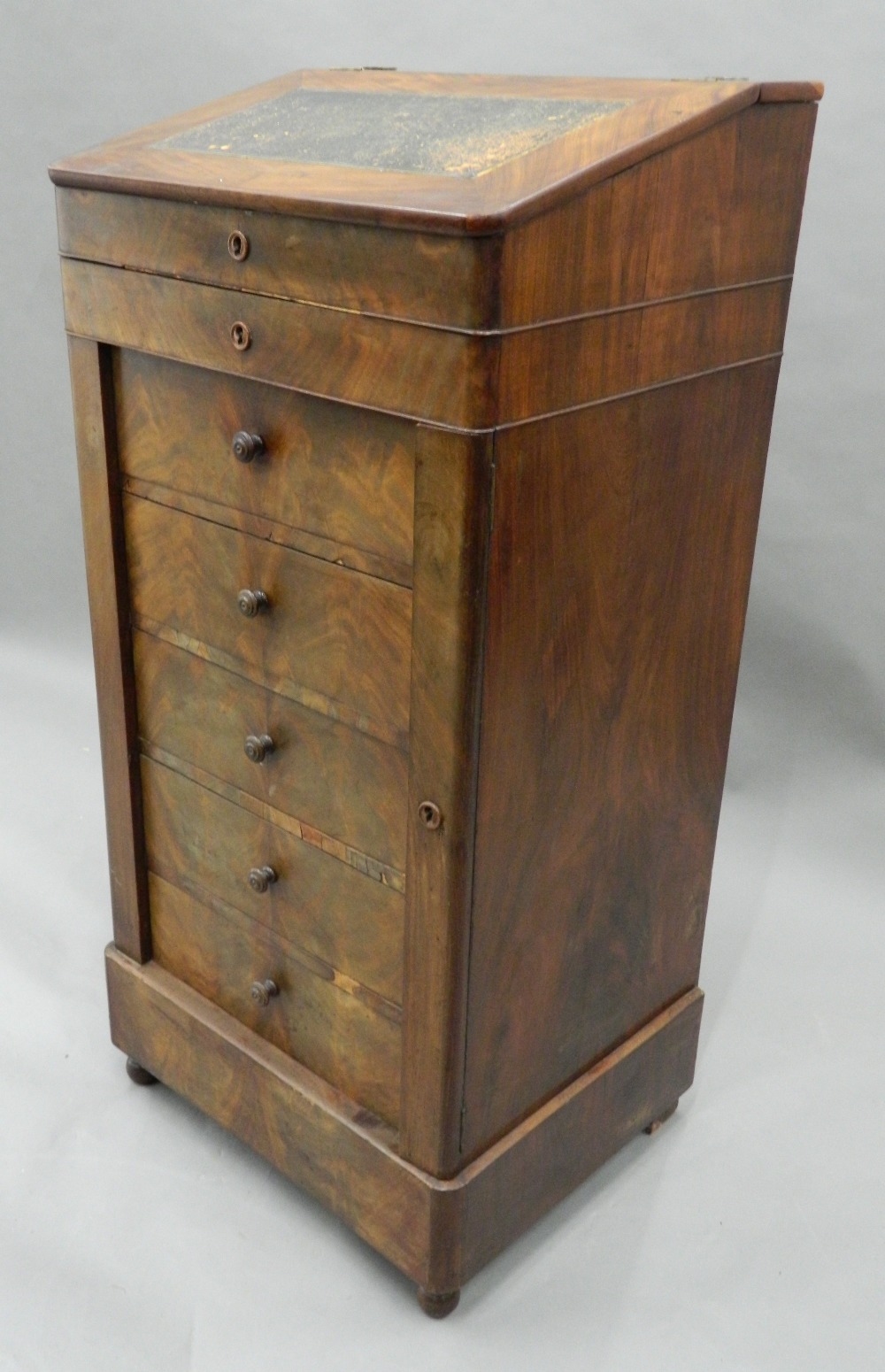 A 19th century mahogany Wellington chest, with desktop. 52.5 cm wide, 109 cm high. - Image 2 of 5