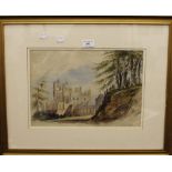 CECILIA MONTGOMERY, Merevale House, watercolour, signed and inscribed, framed and glazed. 35.5 x 24.