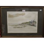 B J COATES, The Stow at Mistley, pencil and watercolour, dated 1980, framed and glazed. 40 x 27.