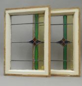 Two stained glass windows. Each 57 cm wide.